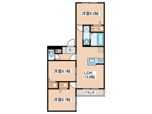 アメジスト東海岸北三丁目の物件間取画像